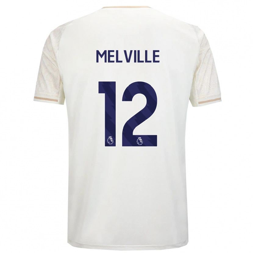 Danxen Kvinder Logan Melville #12 Off White Sort Udebane Spillertrøjer 2025/26 Trøje T-Shirt