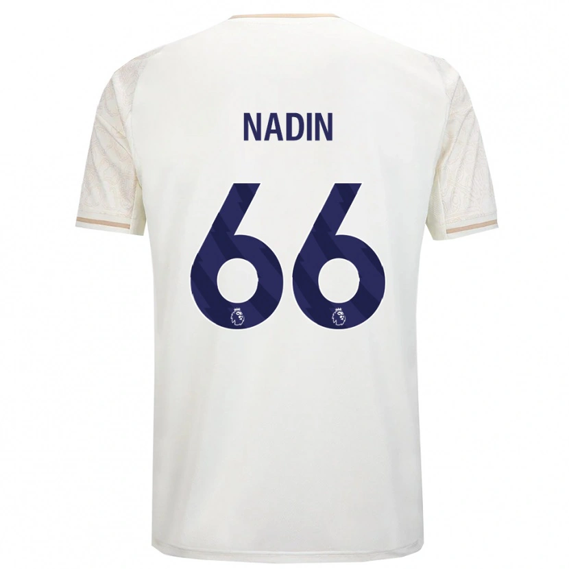 Danxen Kvinder Jack Nadin #66 Off White Sort Udebane Spillertrøjer 2025/26 Trøje T-Shirt