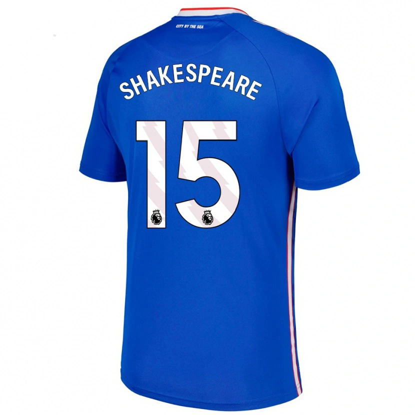 Danxen Kvinder Caleb Shakespeare #15 Blå Hvid Udebane Spillertrøjer 2025/26 Trøje T-Shirt