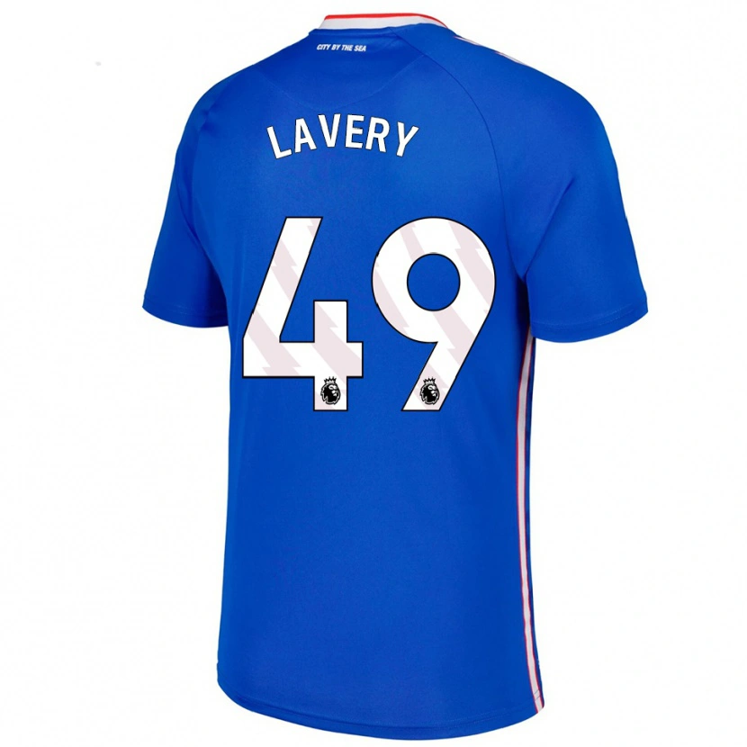Danxen Kvinder Tom Lavery #49 Blå Hvid Udebane Spillertrøjer 2025/26 Trøje T-Shirt