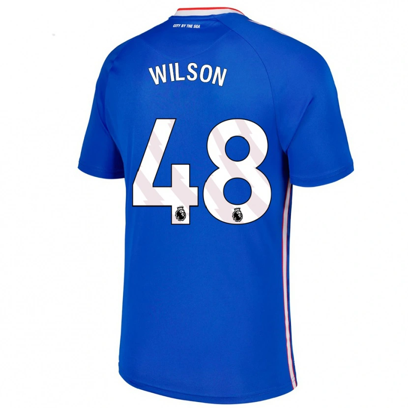 Danxen Kvinder Callum Wilson #48 Blå Hvid Udebane Spillertrøjer 2025/26 Trøje T-Shirt