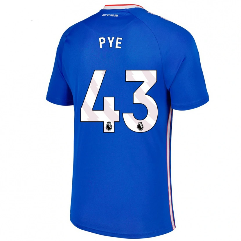 Danxen Kvinder Connor Pye #43 Blå Hvid Udebane Spillertrøjer 2025/26 Trøje T-Shirt