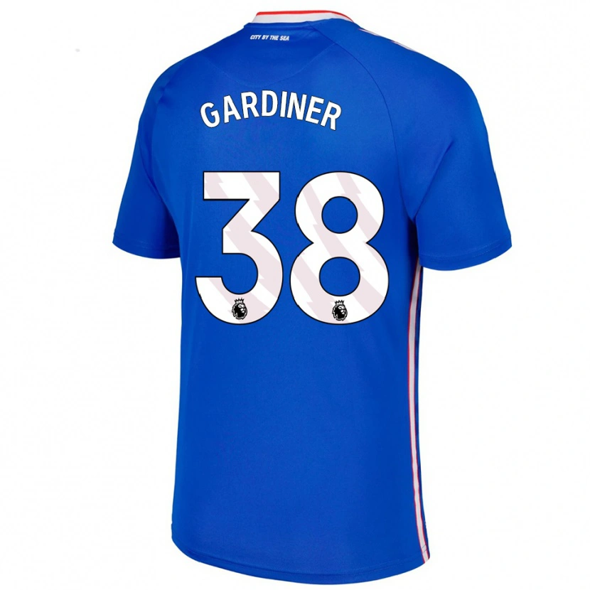 Danxen Kvinder Harry Gardiner #38 Blå Hvid Udebane Spillertrøjer 2025/26 Trøje T-Shirt