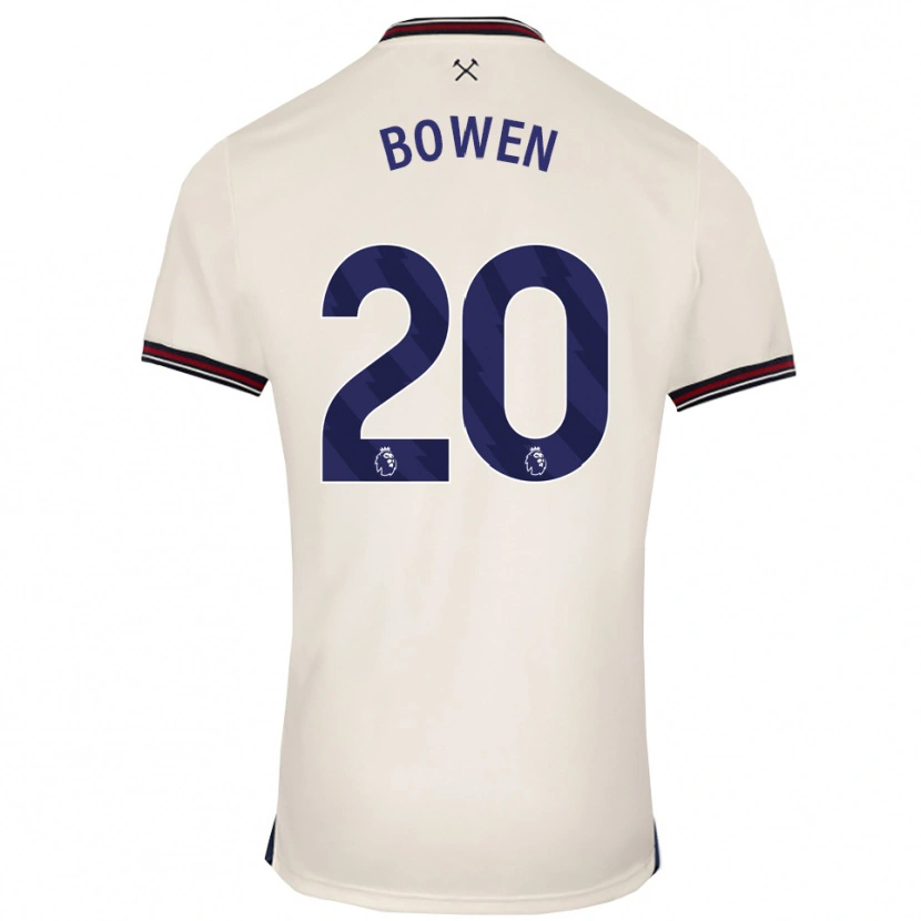 Danxen Kvinder Jarrod Bowen #20 Off White Udebane Spillertrøjer 2025/26 Trøje T-Shirt