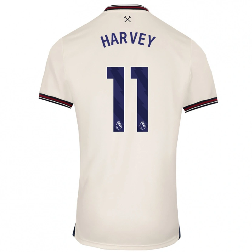 Danxen Kvinder Ros Harvey #11 Off White Udebane Spillertrøjer 2025/26 Trøje T-Shirt
