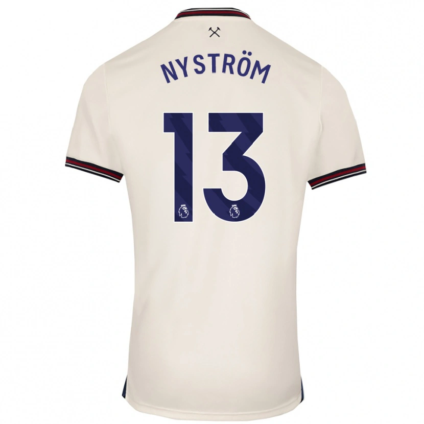 Danxen Kvinder Eva Nyström #13 Off White Udebane Spillertrøjer 2025/26 Trøje T-Shirt
