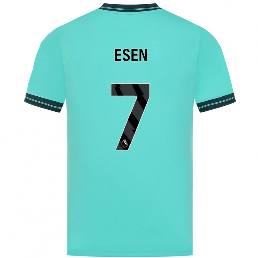 Danxen Kvinder Josh Esen #7 Himmelblå Grøn Udebane Spillertrøjer 2025/26 Trøje T-Shirt