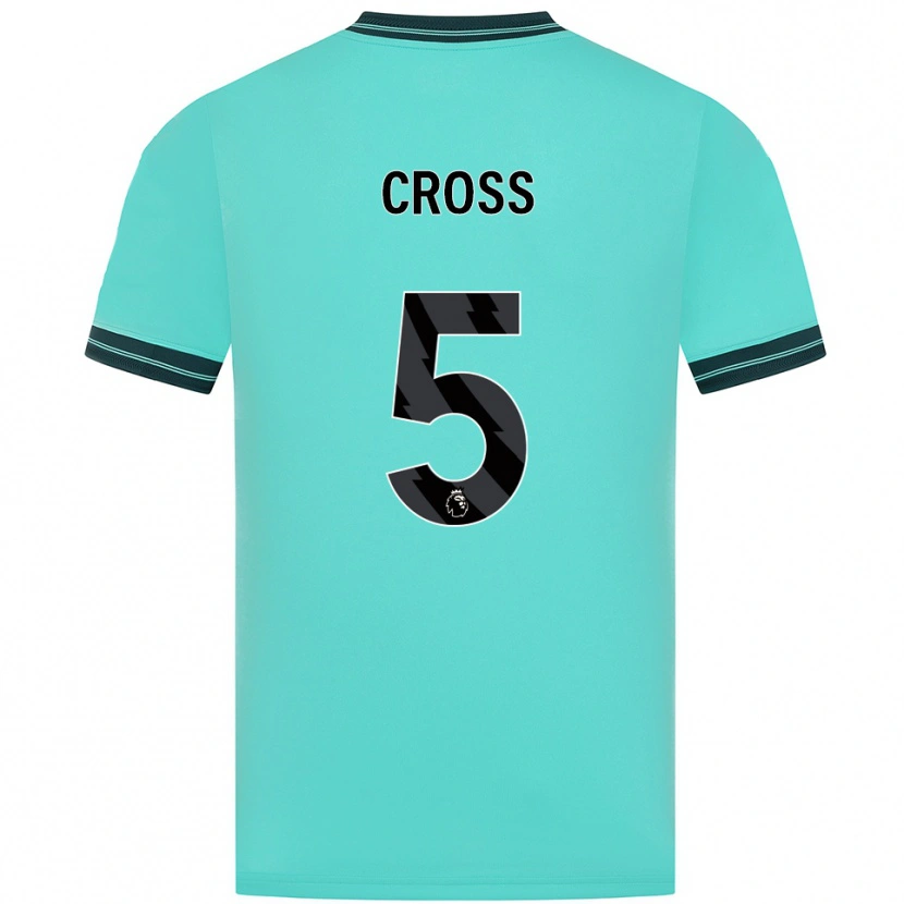 Danxen Kvinder Emma Cross #5 Himmelblå Grøn Udebane Spillertrøjer 2025/26 Trøje T-Shirt