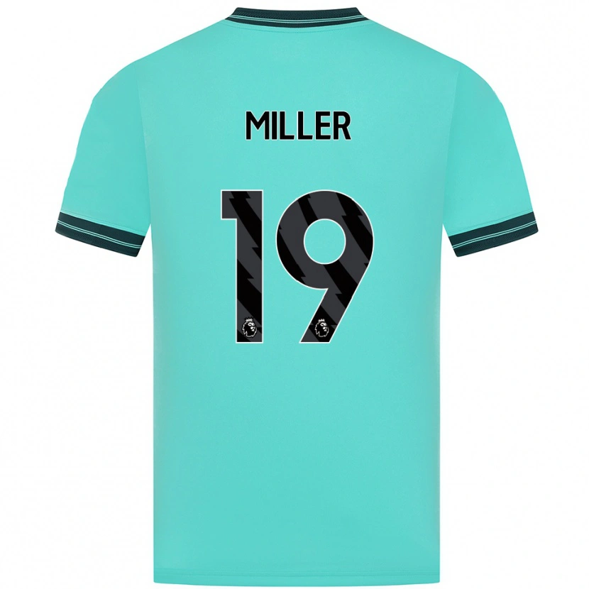 Danxen Kvinder Ali Miller #19 Himmelblå Grøn Udebane Spillertrøjer 2025/26 Trøje T-Shirt