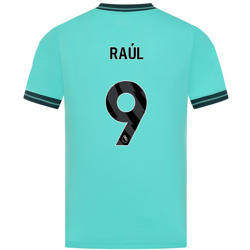 Danxen Kvinder Raul Jimenez #9 Himmelblå Grøn Udebane Spillertrøjer 2025/26 Trøje T-Shirt