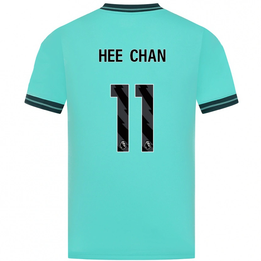 Danxen Kvinder Hee-Chan Hwang #11 Himmelblå Grøn Udebane Spillertrøjer 2025/26 Trøje T-Shirt