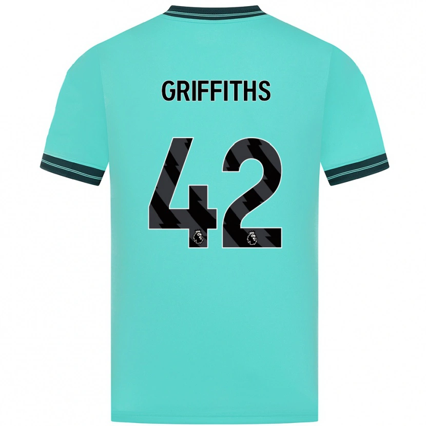 Danxen Kvinder Harvey Griffiths #42 Himmelblå Grøn Udebane Spillertrøjer 2025/26 Trøje T-Shirt