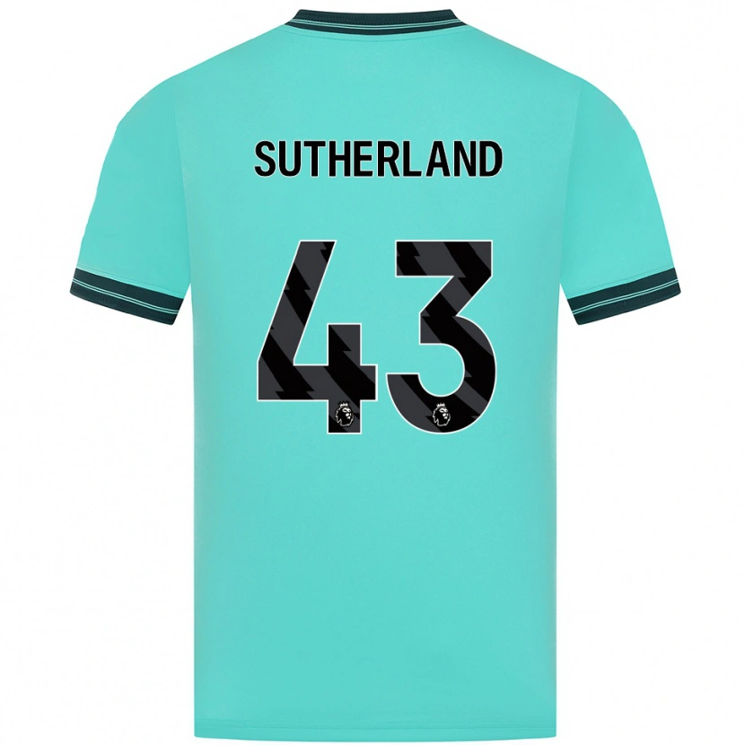 Danxen Kvinder Ethan Sutherland #43 Himmelblå Grøn Udebane Spillertrøjer 2025/26 Trøje T-Shirt