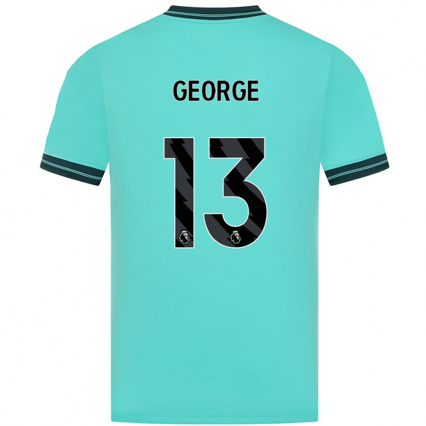Danxen Kvinder Harry George #13 Himmelblå Grøn Udebane Spillertrøjer 2025/26 Trøje T-Shirt