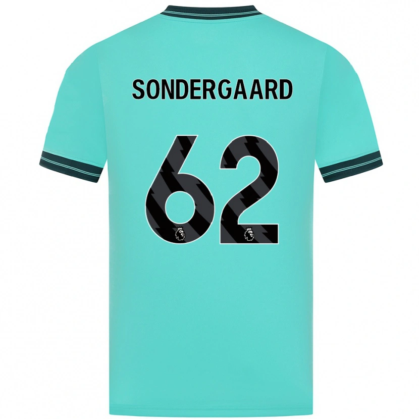 Danxen Kvinder Andreas Sondergaard #62 Himmelblå Grøn Udebane Spillertrøjer 2025/26 Trøje T-Shirt