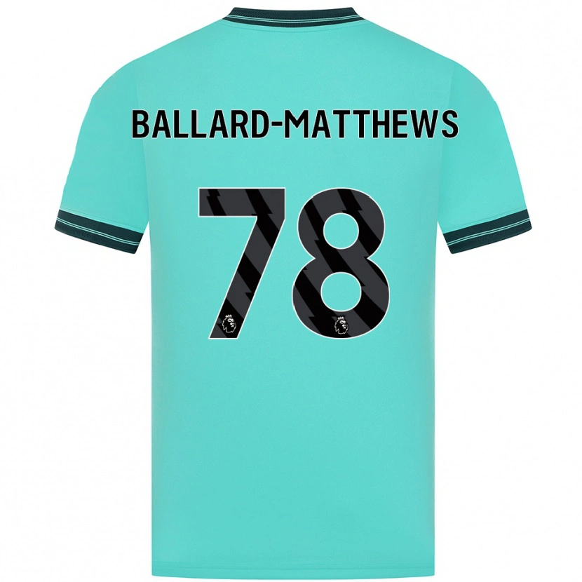 Danxen Kvinder Emilio Ballard-Matthews #78 Himmelblå Grøn Udebane Spillertrøjer 2025/26 Trøje T-Shirt