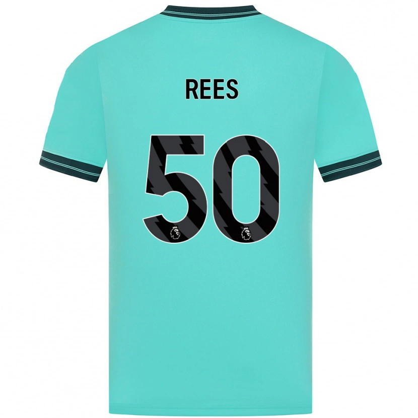 Danxen Kvinder Mason Rees #50 Himmelblå Grøn Udebane Spillertrøjer 2025/26 Trøje T-Shirt