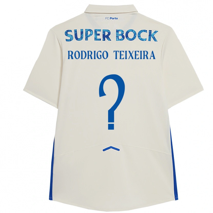 Danxen Kvinder Rodrigo Teixeira #0 Hvid Blå Tredje Sæt Spillertrøjer 2025/26 Trøje T-Shirt