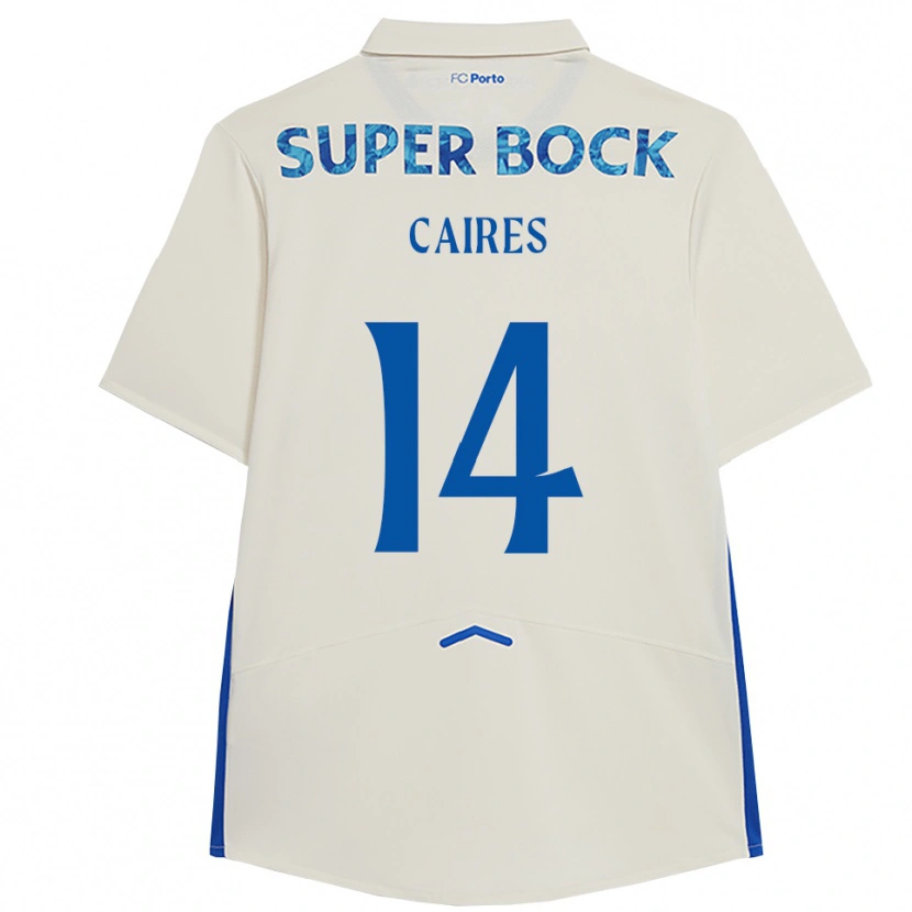 Danxen Kvinder Tiago Caires #14 Hvid Blå Tredje Sæt Spillertrøjer 2025/26 Trøje T-Shirt