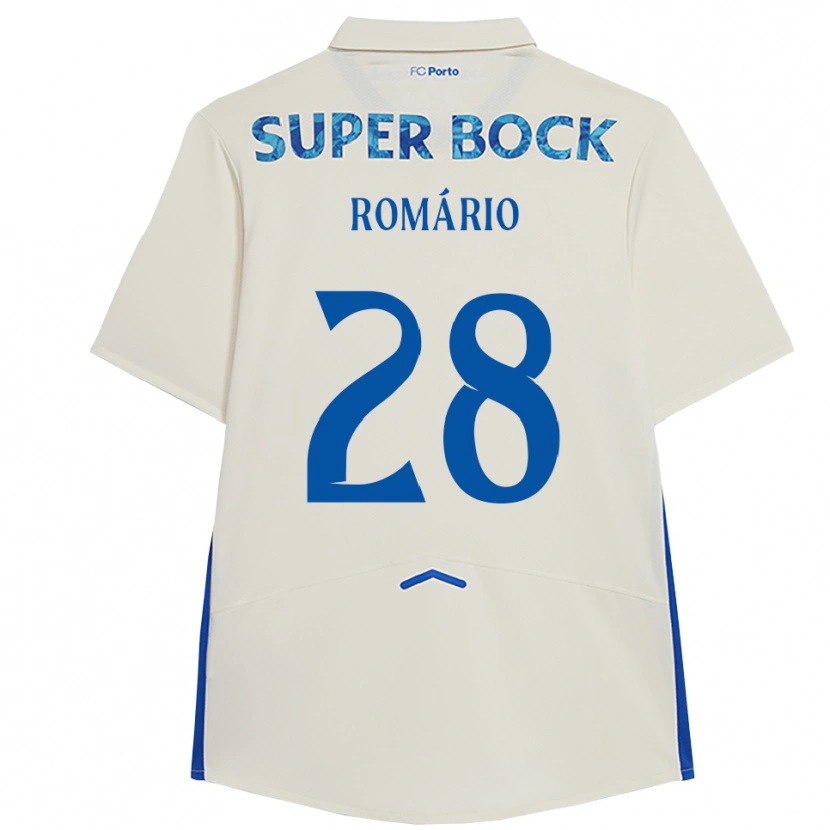 Danxen Kvinder Romário Baró #28 Hvid Blå Tredje Sæt Spillertrøjer 2025/26 Trøje T-Shirt