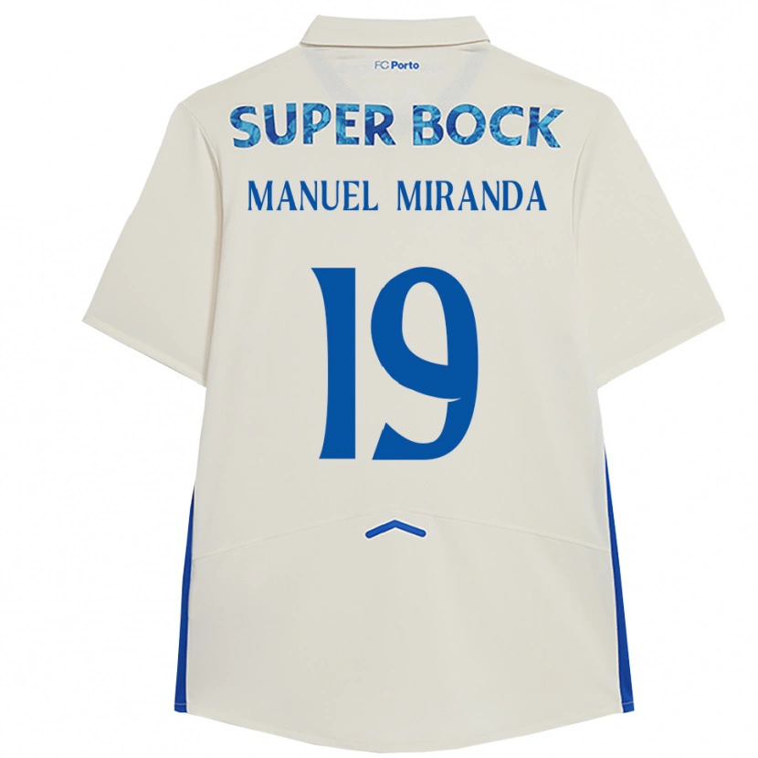Danxen Kvinder Manuel Miranda #19 Hvid Blå Tredje Sæt Spillertrøjer 2025/26 Trøje T-Shirt