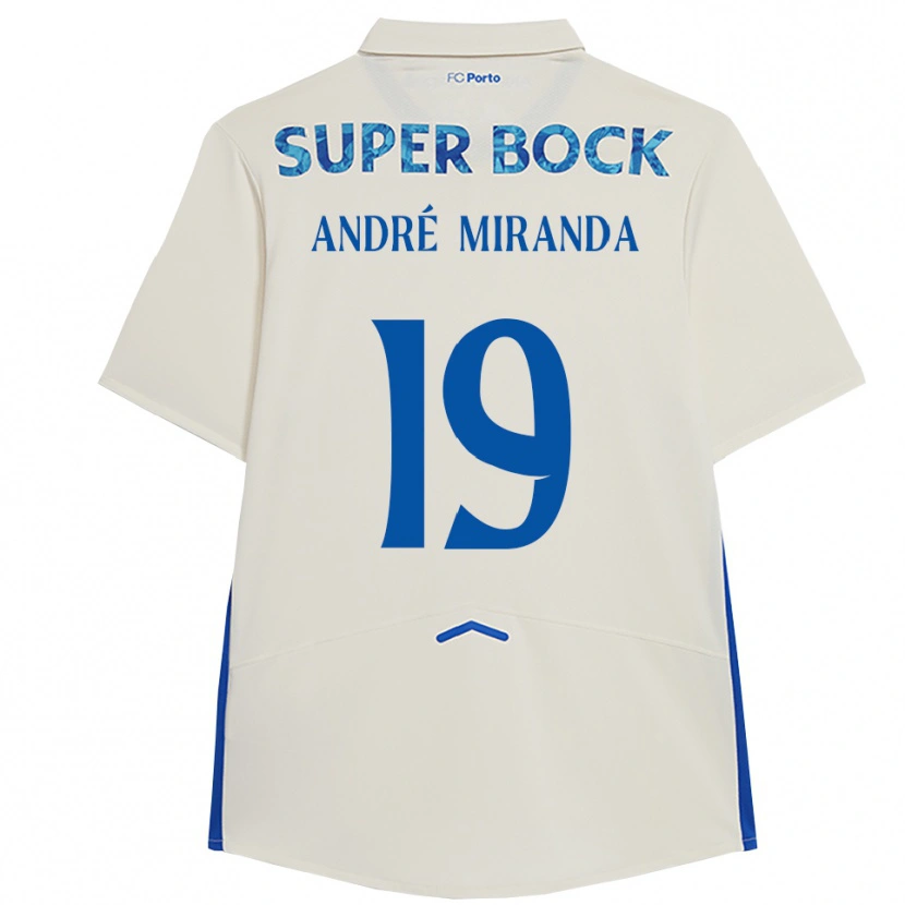 Danxen Kvinder André Miranda #19 Hvid Blå Tredje Sæt Spillertrøjer 2025/26 Trøje T-Shirt