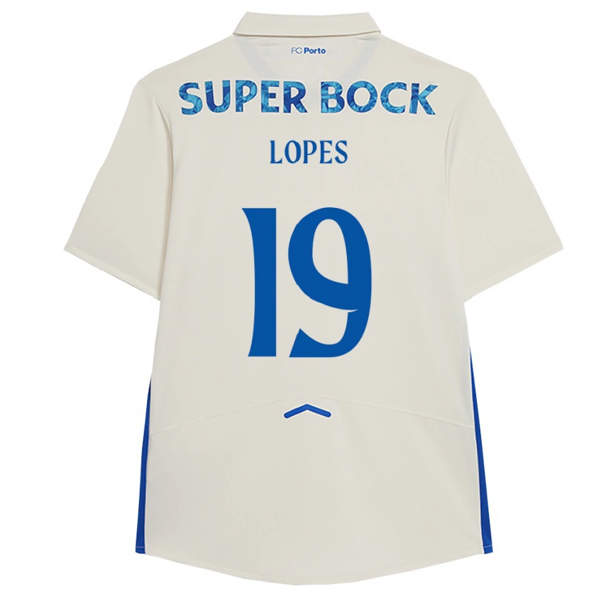 Danxen Kvinder João Lopes #19 Hvid Blå Tredje Sæt Spillertrøjer 2025/26 Trøje T-Shirt