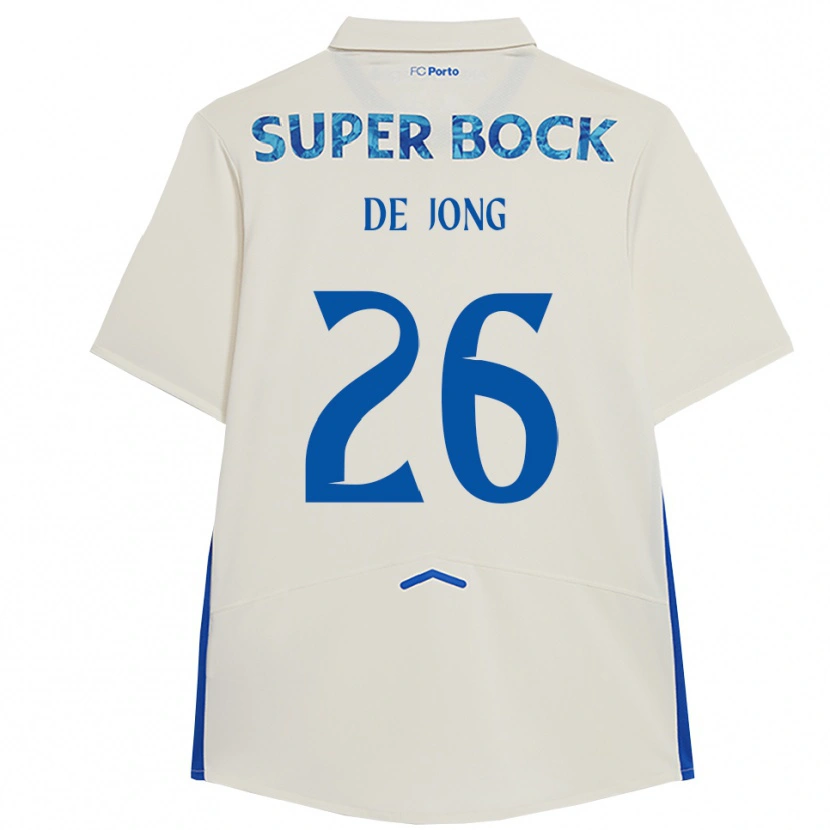 Danxen Kvinder Luuk De Jong #26 Hvid Blå Tredje Sæt Spillertrøjer 2025/26 Trøje T-Shirt