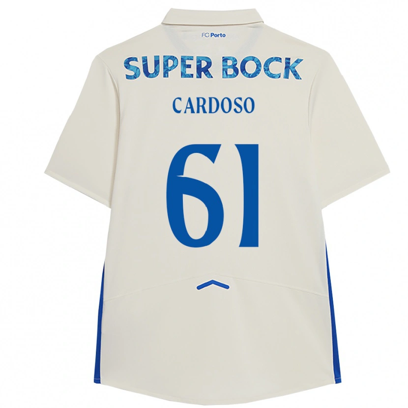 Danxen Kvinder Ivan Cardoso #61 Hvid Blå Tredje Sæt Spillertrøjer 2025/26 Trøje T-Shirt