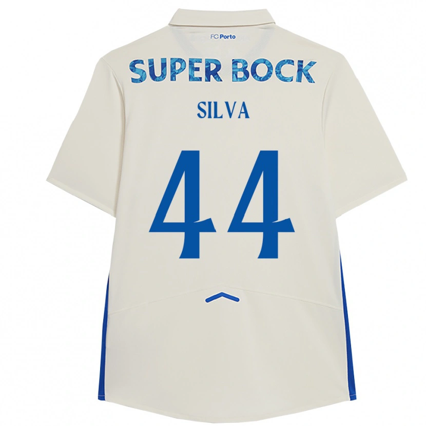 Danxen Kvinder Felipe Silva #44 Hvid Blå Tredje Sæt Spillertrøjer 2025/26 Trøje T-Shirt