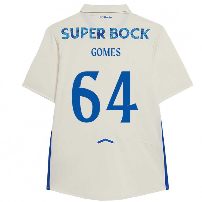 Danxen Kvinder Luís Gomes #64 Hvid Blå Tredje Sæt Spillertrøjer 2025/26 Trøje T-Shirt