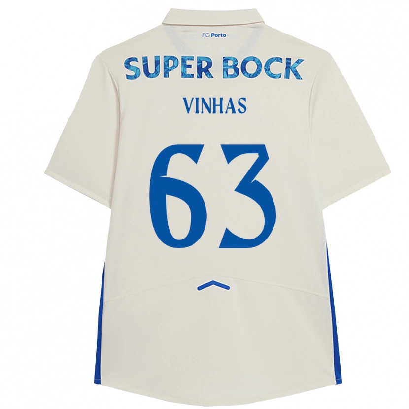 Danxen Kvinder David Vinhas #63 Hvid Blå Tredje Sæt Spillertrøjer 2025/26 Trøje T-Shirt