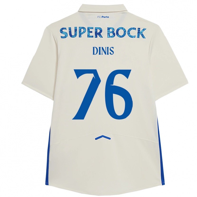 Danxen Kvinder Dinis #76 Hvid Blå Tredje Sæt Spillertrøjer 2025/26 Trøje T-Shirt