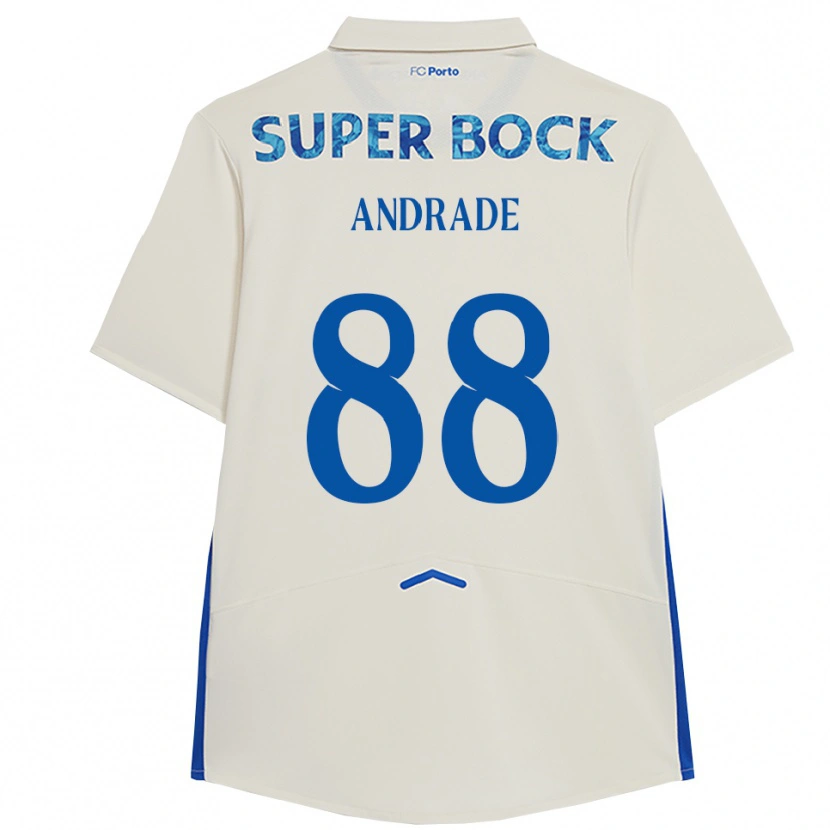Danxen Kvinder Domingos Andrade #88 Hvid Blå Tredje Sæt Spillertrøjer 2025/26 Trøje T-Shirt