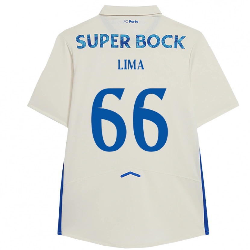 Danxen Kvinder Bernardo Lima #66 Hvid Blå Tredje Sæt Spillertrøjer 2025/26 Trøje T-Shirt