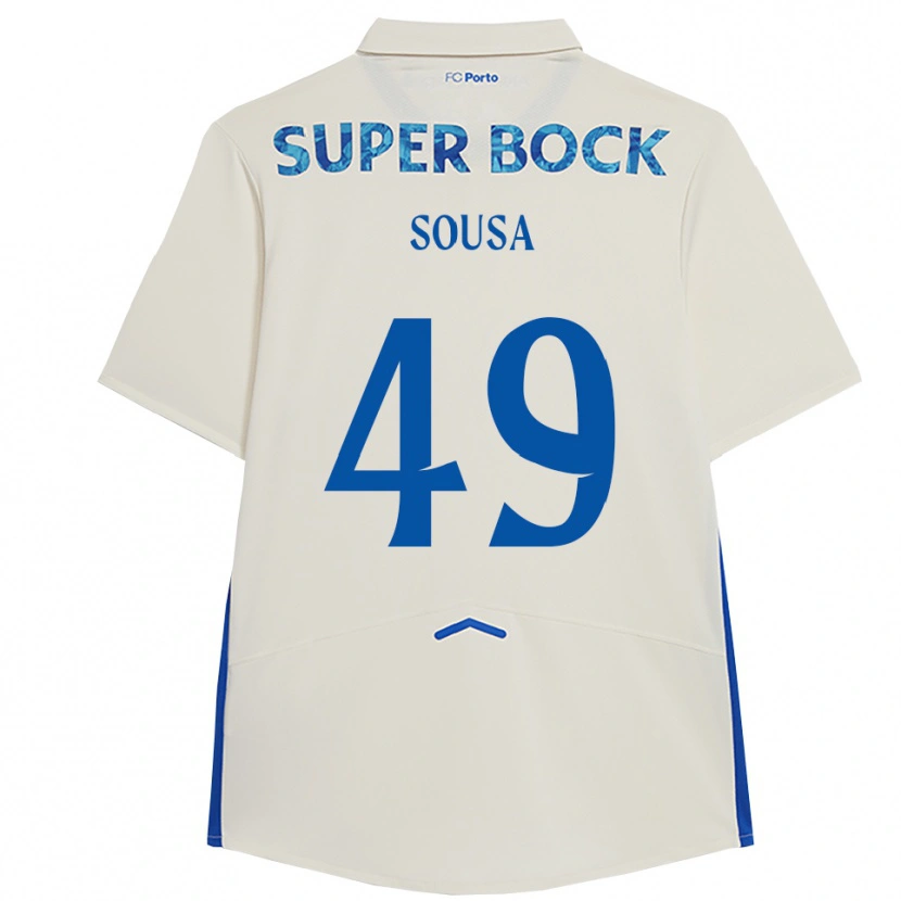 Danxen Kvinder Gonçalo Sousa #49 Hvid Blå Tredje Sæt Spillertrøjer 2025/26 Trøje T-Shirt