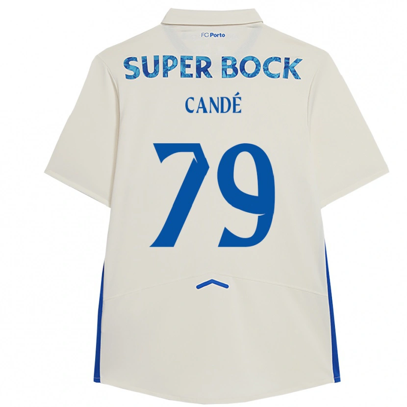 Danxen Kvinder Umaro Candé #79 Hvid Blå Tredje Sæt Spillertrøjer 2025/26 Trøje T-Shirt