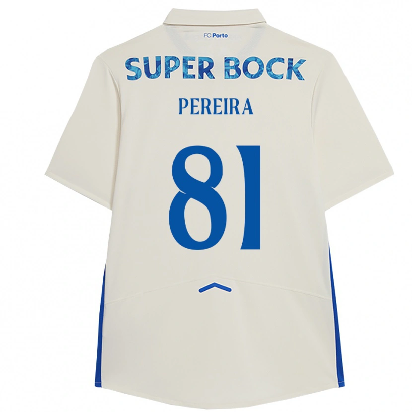 Danxen Kvinder Martim Pereira #81 Hvid Blå Tredje Sæt Spillertrøjer 2025/26 Trøje T-Shirt
