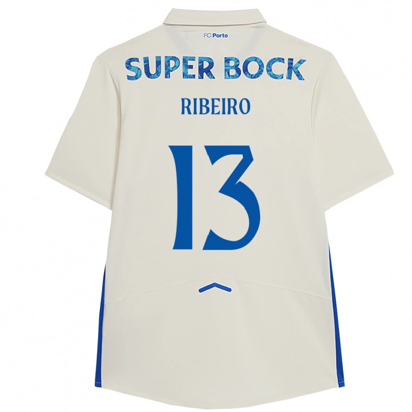 Danxen Kvinder Salvador Ribeiro #13 Hvid Blå Tredje Sæt Spillertrøjer 2025/26 Trøje T-Shirt