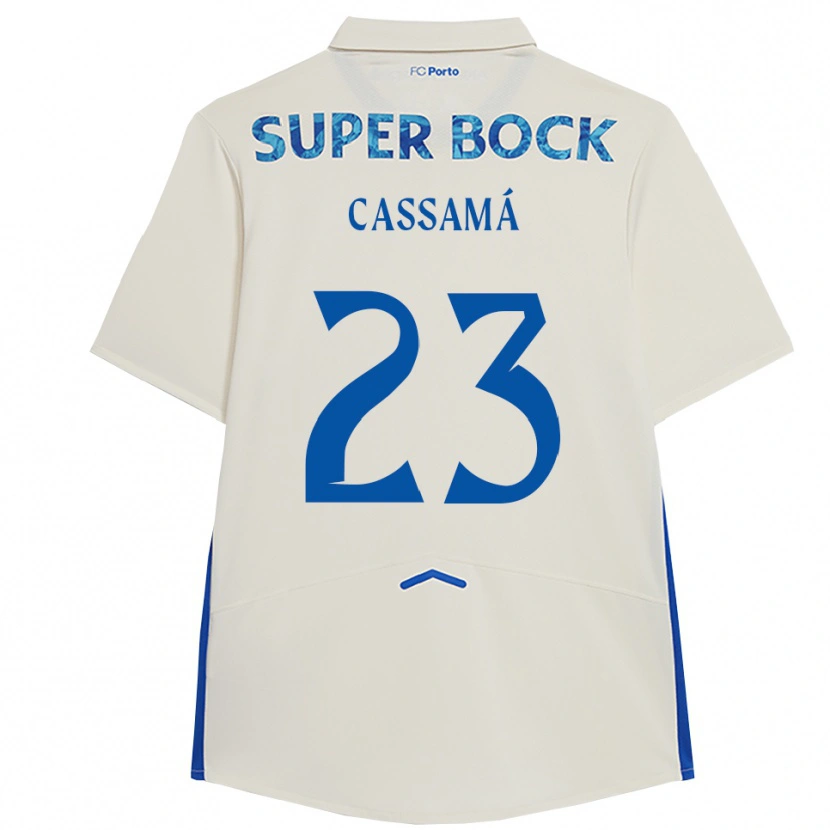 Danxen Kvinder Abdu Cassamá #23 Hvid Blå Tredje Sæt Spillertrøjer 2025/26 Trøje T-Shirt