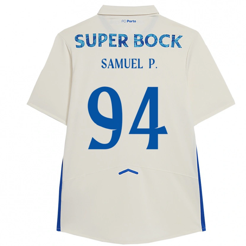 Danxen Kvinder Samuel #94 Hvid Blå Tredje Sæt Spillertrøjer 2025/26 Trøje T-Shirt