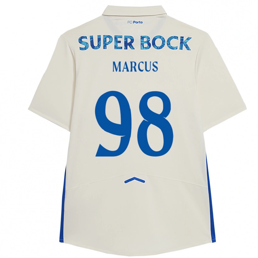 Danxen Kvinder Abraham Marcus #98 Hvid Blå Tredje Sæt Spillertrøjer 2025/26 Trøje T-Shirt
