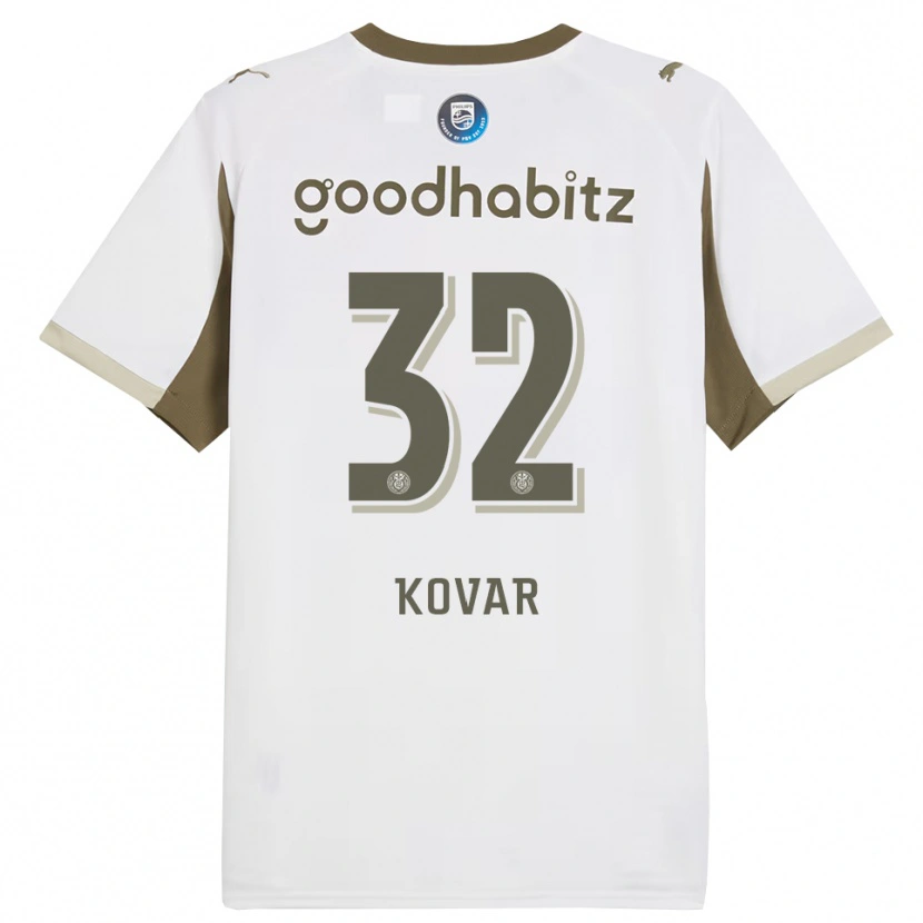 Danxen Kvinder Matej Kovar #32 Hvid Grå Tredje Sæt Spillertrøjer 2025/26 Trøje T-Shirt
