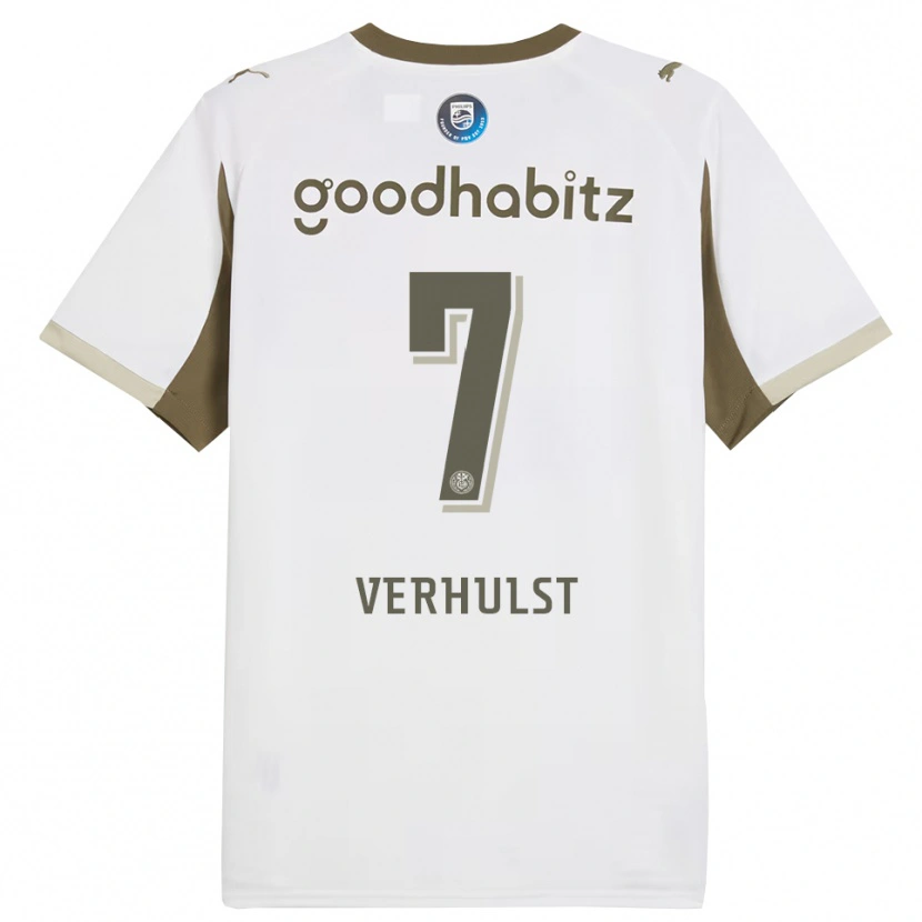 Danxen Kvinder Gino Verhulst #7 Hvid Grå Tredje Sæt Spillertrøjer 2025/26 Trøje T-Shirt