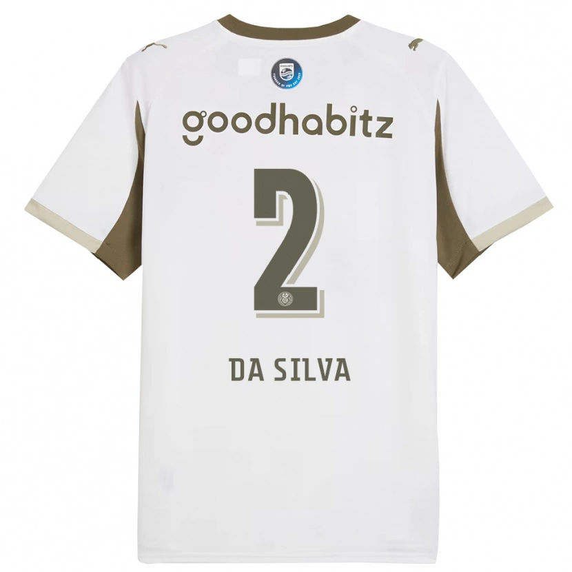 Danxen Kvinder Aston Da Silva #2 Hvid Grå Tredje Sæt Spillertrøjer 2025/26 Trøje T-Shirt