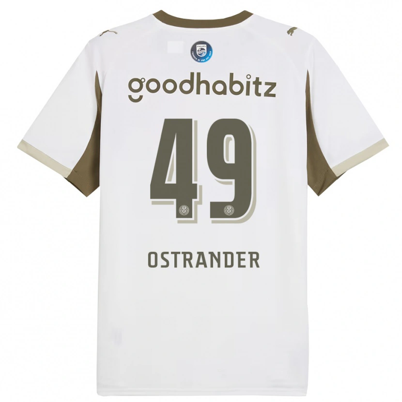Danxen Kvinder William Ostrander #49 Hvid Grå Tredje Sæt Spillertrøjer 2025/26 Trøje T-Shirt