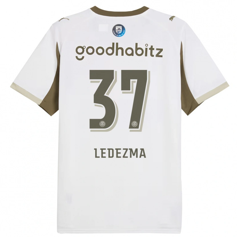 Danxen Kvinder Richard Ledezma #37 Hvid Grå Tredje Sæt Spillertrøjer 2025/26 Trøje T-Shirt