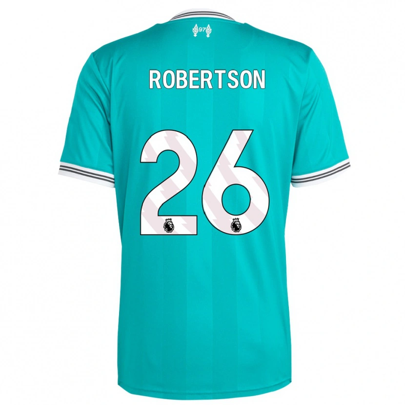Danxen Kvinder Andrew Robertson #26 Grøn Hvid Tredje Sæt Spillertrøjer 2025/26 Trøje T-Shirt