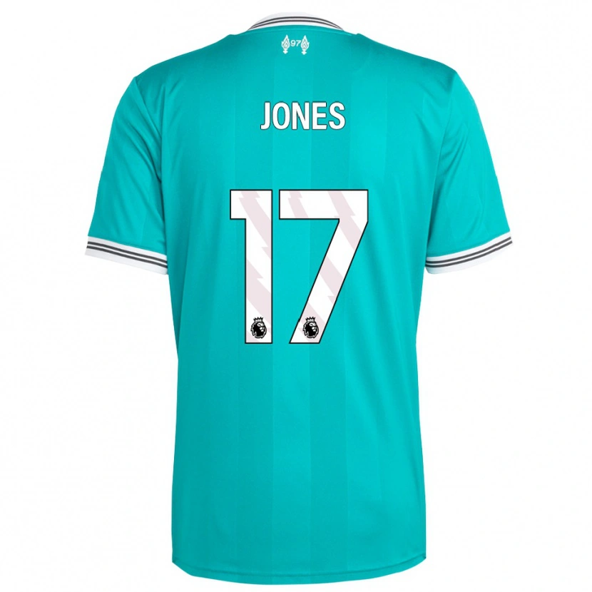 Danxen Kvinder Curtis Jones #17 Grøn Hvid Tredje Sæt Spillertrøjer 2025/26 Trøje T-Shirt