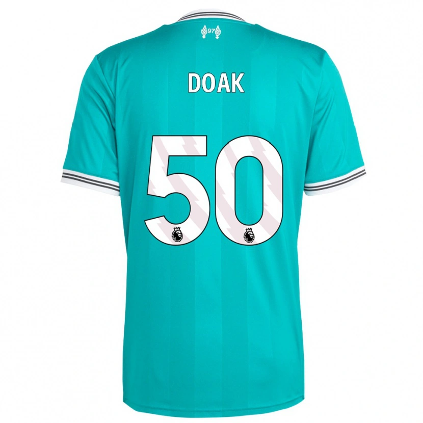 Danxen Kvinder Ben Doak #50 Grøn Hvid Tredje Sæt Spillertrøjer 2025/26 Trøje T-Shirt